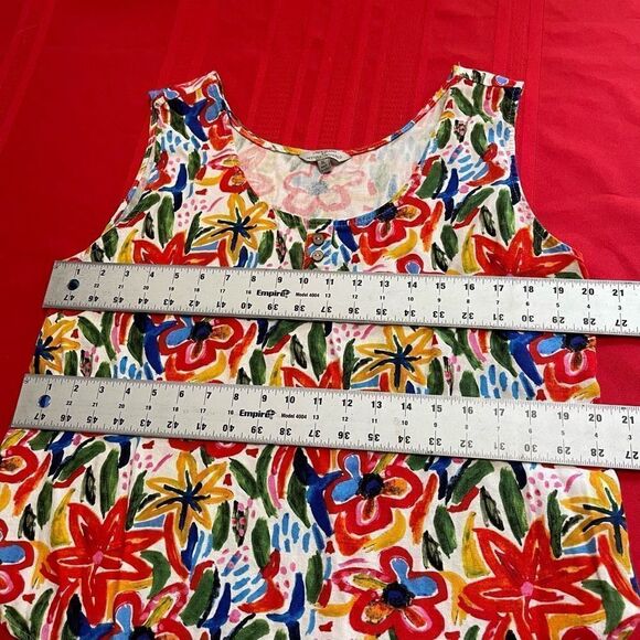 Hester & Orchard Linen Floral Tank Top Size XL - Picture 5 of 8
